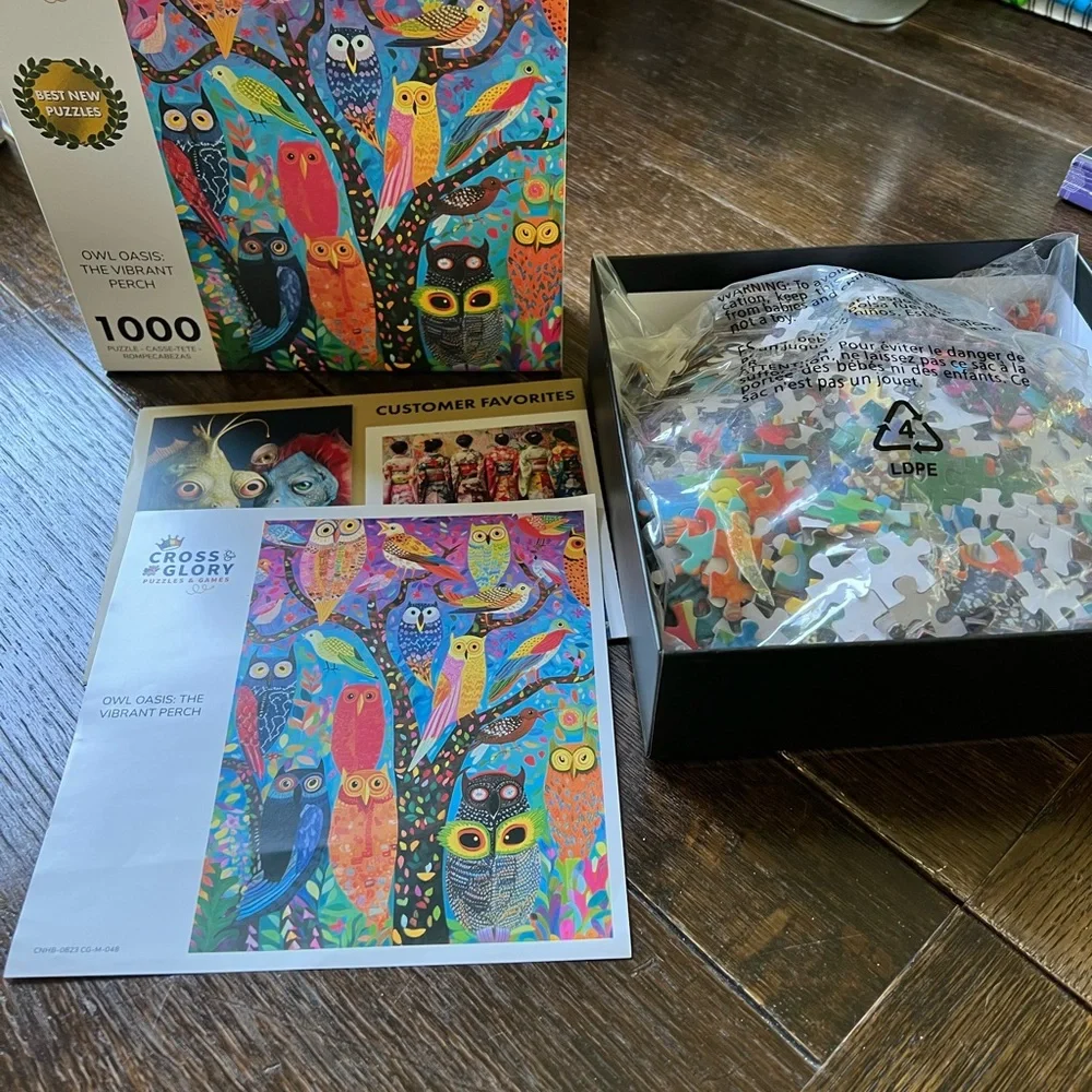 1000 pc puzzle-Owl Oasis:The Vibrant Perch - Picture 2 of 4